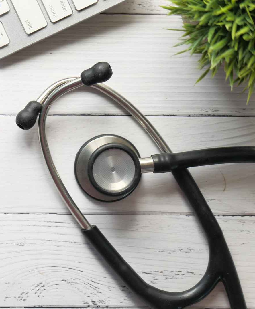 Stethoscope on a clinic desk