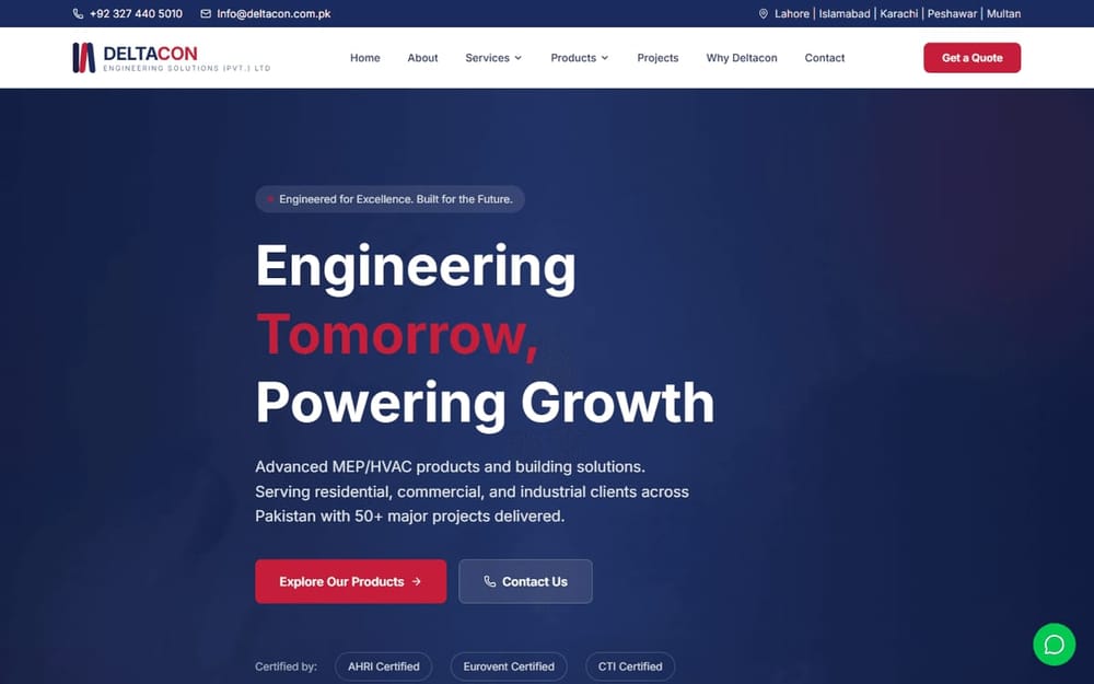 Deltacon Engineering Solutions homepage