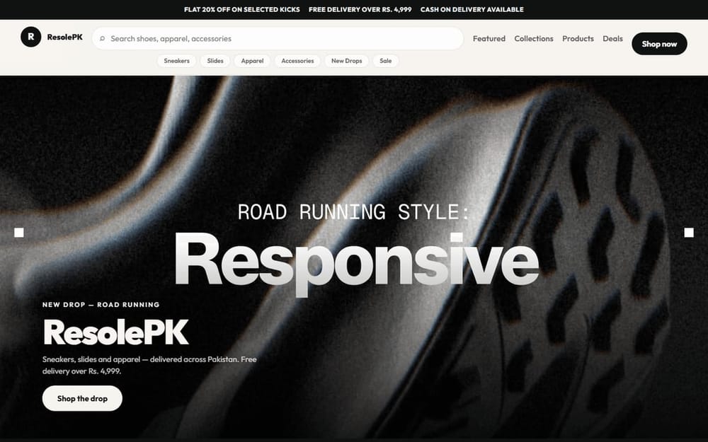 ResolePK shoe restoration service homepage