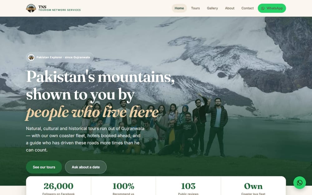 TNS Tour Pakistan northern areas tour homepage