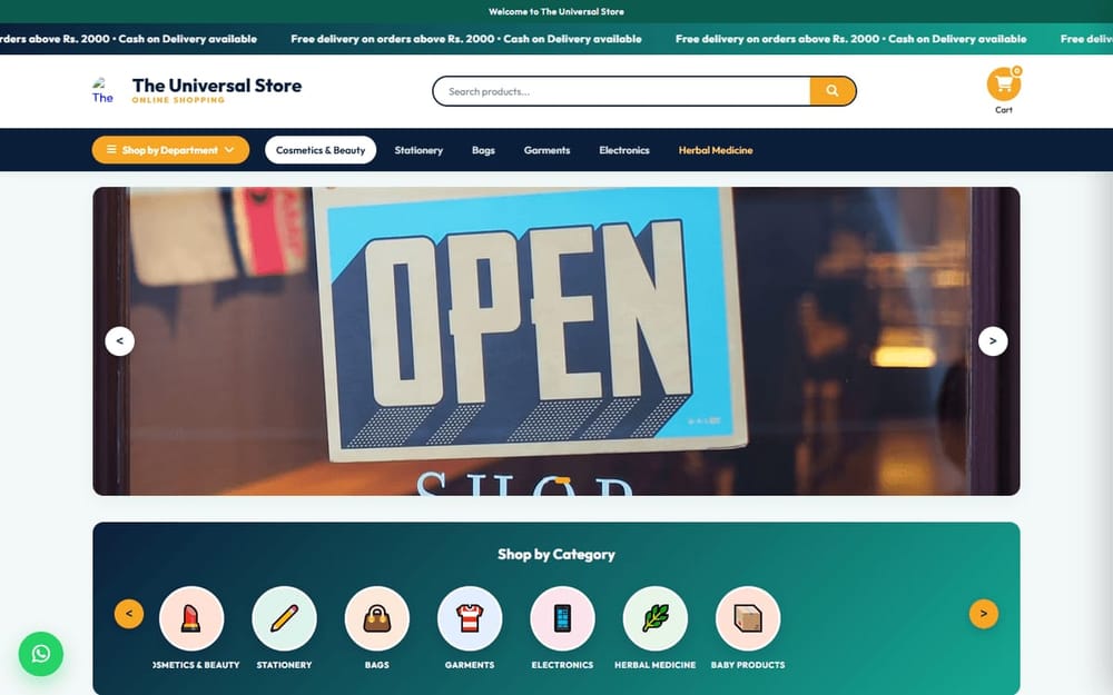 OneClickShop online shopping homepage