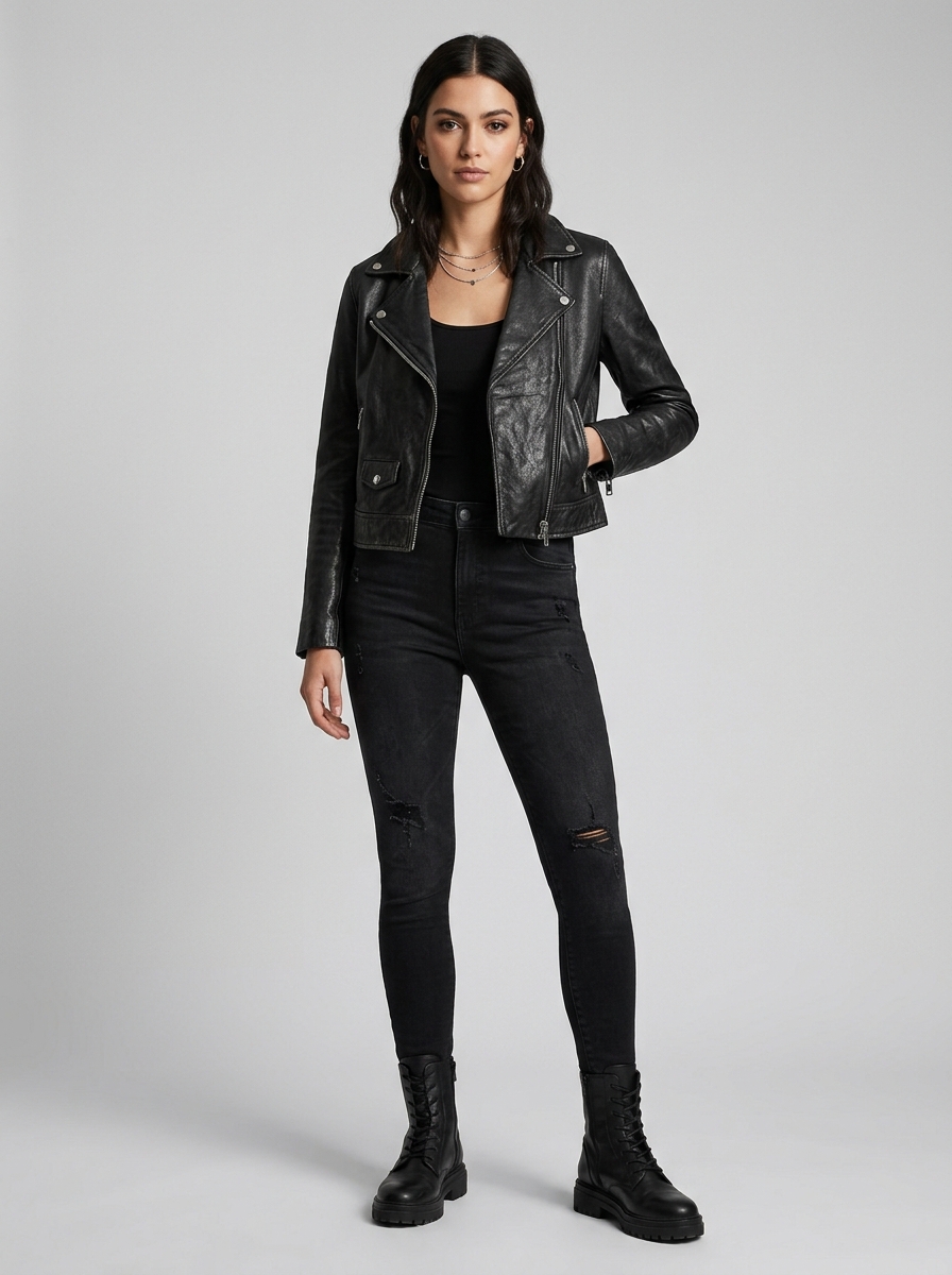 Women's Black Biker