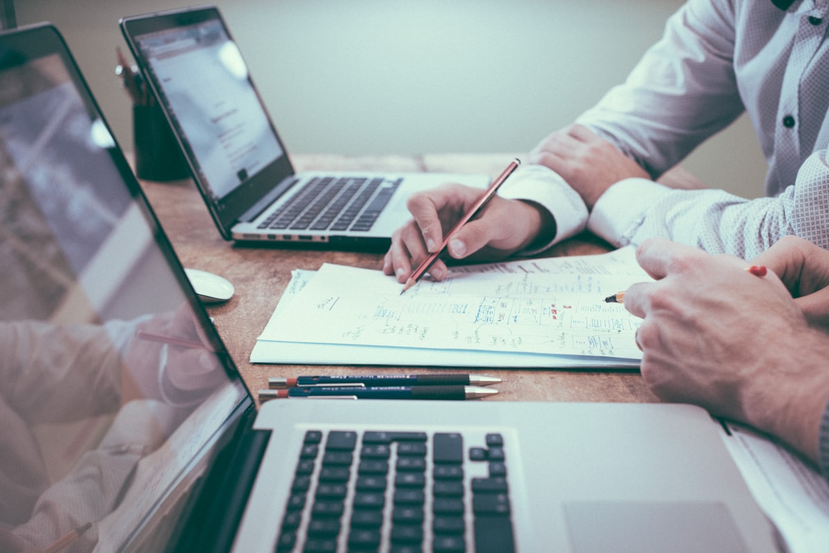 Financial charts reviewed during an SME accounting engagement